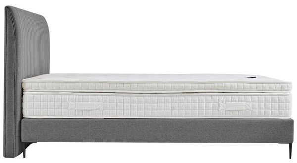 POSTELJA BOXSPRING x , tekstil, leseni material siva