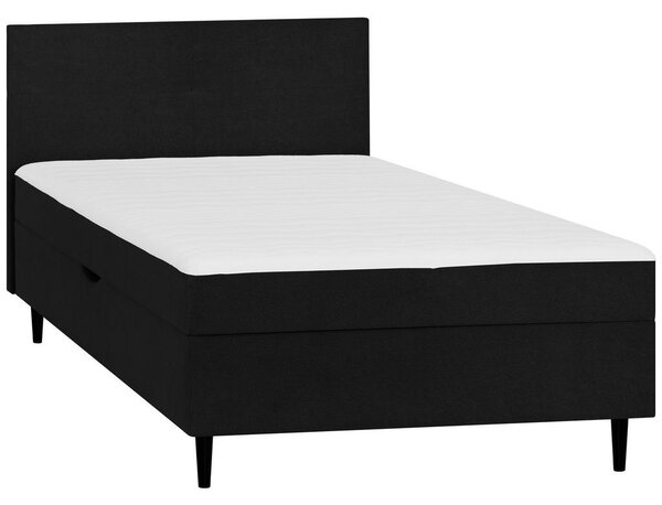 POSTELJA Z VZMETNICO 120 cm x 200 cm , tekstil črna