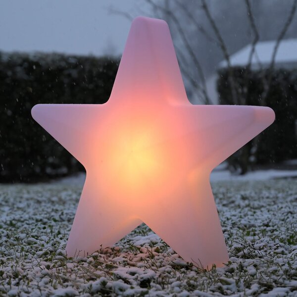 JUST LIGHT. GmbH LED-dekorativna svetilka na baterije Star, višina 55 cm, IP44, bela, RGBW, zatemnjen, Bela, Dnevna soba / jedilnica, Plastika