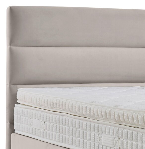 BOXSPRING POSTELJA x , tekstil, leseni material krem barve