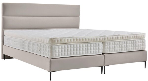 BOXSPRING POSTELJA x , tekstil, leseni material krem barve