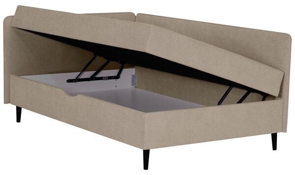 POSTELJA Z VZMETNICO 120 cm x 200 cm , tekstil bež