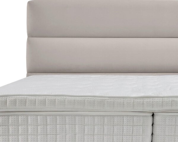 BOXSPRING POSTELJA x , tekstil, leseni material krem barve