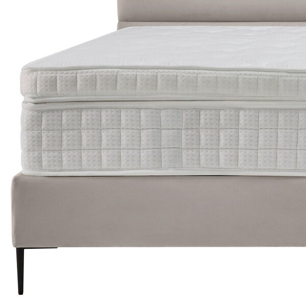 BOXSPRING POSTELJA x , tekstil, leseni material krem barve