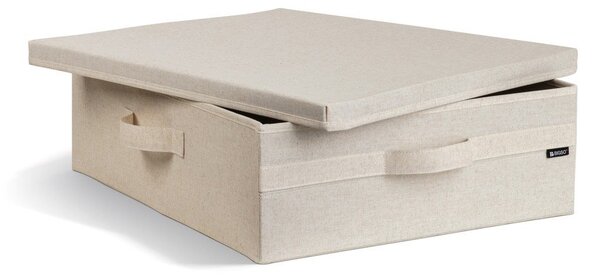 Bež tekstilna škatla za shranjevanje s pokrovom 46x56x16 cm Soft Storage Low – Bigso