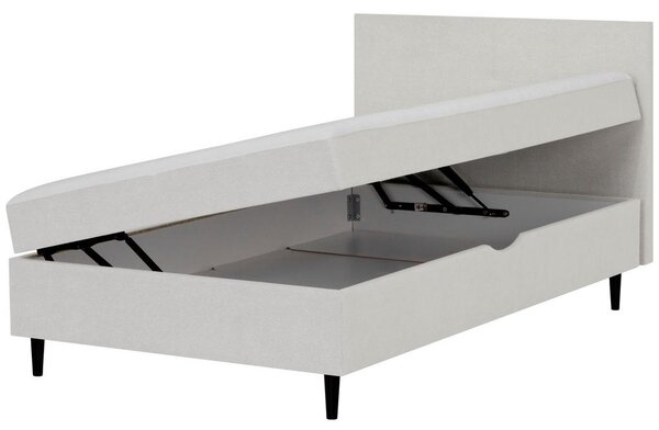 POSTELJA Z VZMETNICO 90 cm x 200 cm , tekstil krem barve