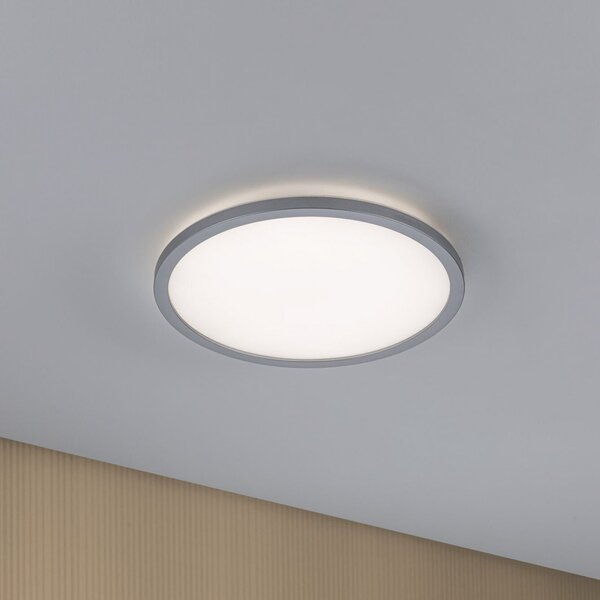 Paulmann LED-panel Atria Shine, krom, premer 29 cm, 3000 K, vklop/izklop, IP20, Siva, Dnevna soba / jedilnica, Plastika, Sodobni