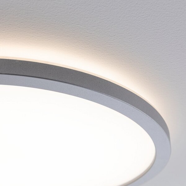 Paulmann LED-panel Atria Shine, krom, premer 29 cm, 3000 K, vklop/izklop, IP20, Siva, Dnevna soba / jedilnica, Plastika, Sodobni