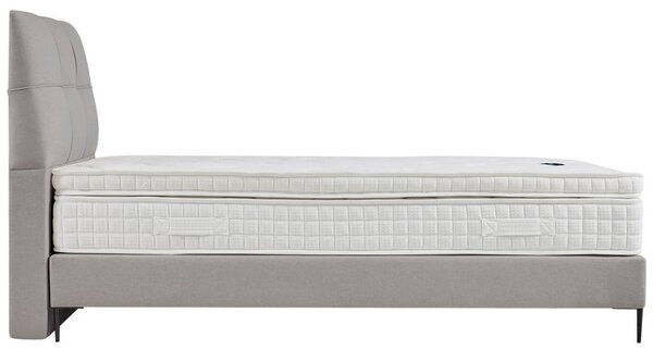 POSTELJA BOXSPRING x , leseni material, tekstil siva