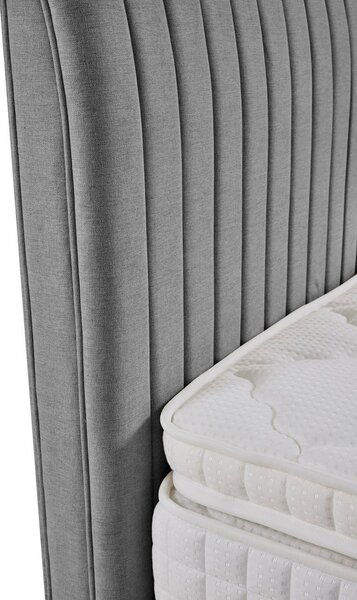POSTELJA BOXSPRING x , tekstil, leseni material siva