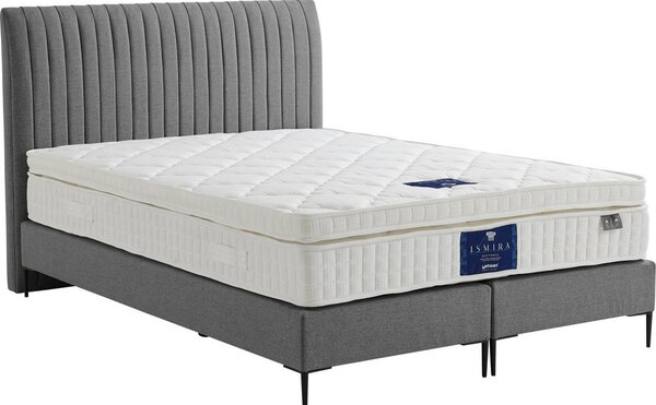 POSTELJA BOXSPRING x , tekstil, leseni material siva