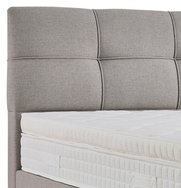 POSTELJA BOXSPRING x , leseni material, tekstil siva