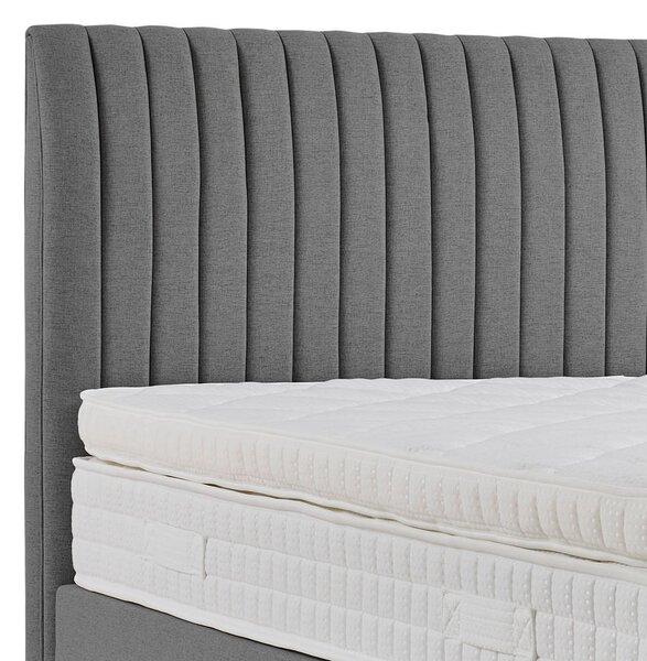 POSTELJA BOXSPRING x , tekstil, leseni material siva