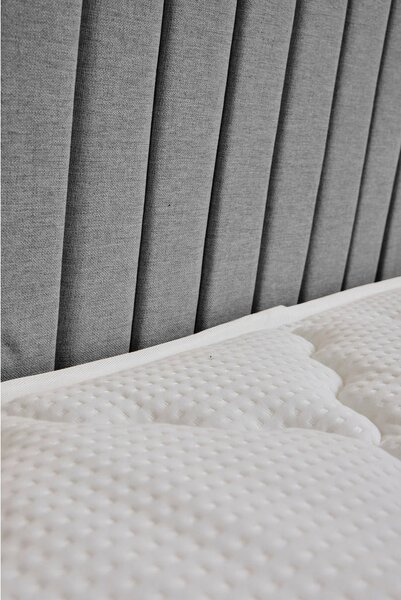 POSTELJA BOXSPRING x , tekstil, leseni material siva
