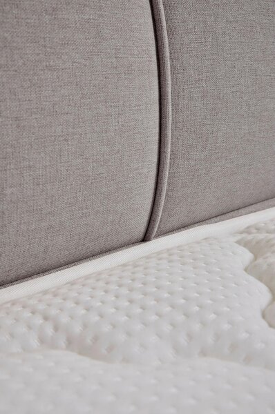 POSTELJA BOXSPRING x , leseni material, tekstil siva