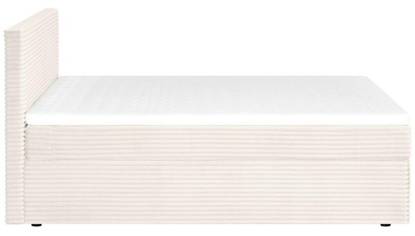 POSTELJA Z VZMETNICO 160 cm x 200 cm , tekstil krem barve