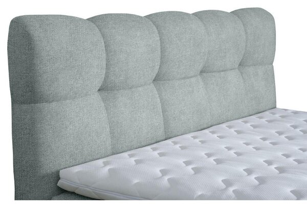 POSTELJA Z VZMETNICO 160 cm x 200 cm , les, tekstil, leseni material svetlo siva