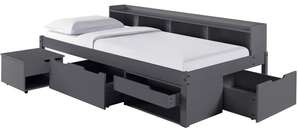POSTELJA S PREDALOM 90 cm x 200 cm , antracit