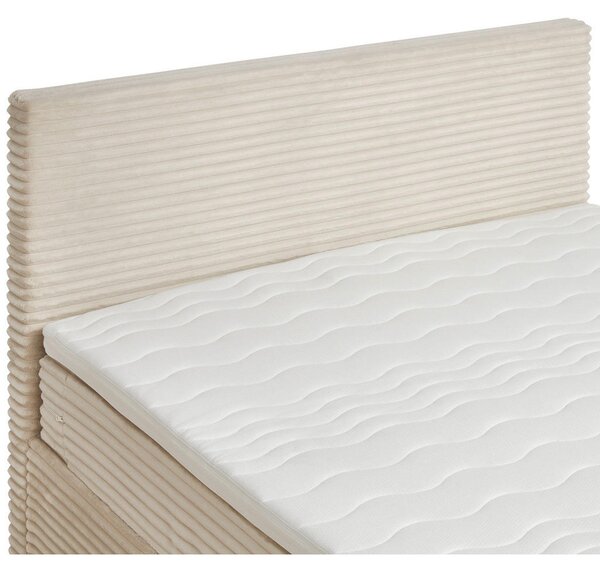 POSTELJA Z VZMETNICO 140 cm x 200 cm , tekstil krem barve