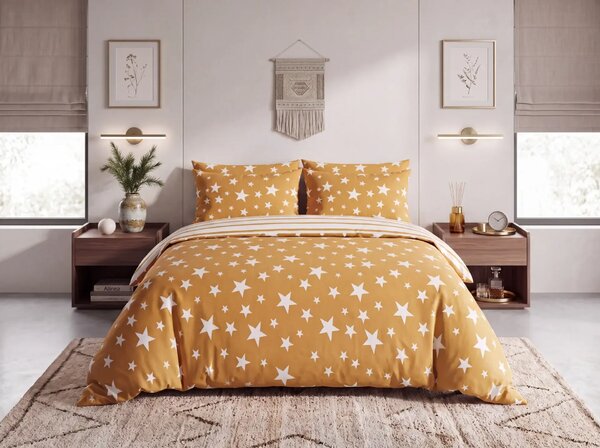 Posteljnina mikropliš STARS bež Dimenzije posteljnine: 70 x 90 cm | 140 x 200 cm