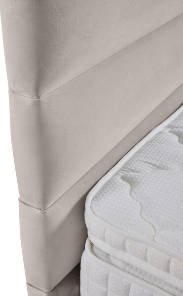POSTELJA BOXSPRING x , tekstil, leseni material krem barve