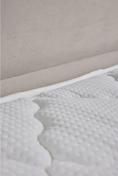 POSTELJA BOXSPRING x , tekstil, leseni material krem barve