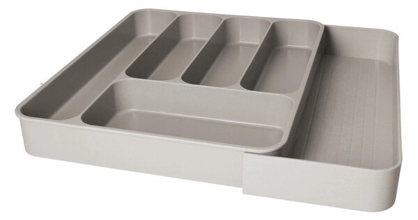 Siv plastičen nastavljiv organizator za pribor 39 x 43,5 cm – Brandani