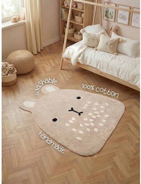 Bež pralna/ročno tkana bombažna otroška preproga 120x152 cm Snuggle Pucki – Hanse Home