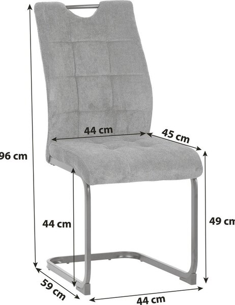 NIHAJNI STOL, kovina, tekstil antracit