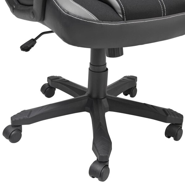 GAMING STOL kovina, umetna masa, tekstil siva, črna