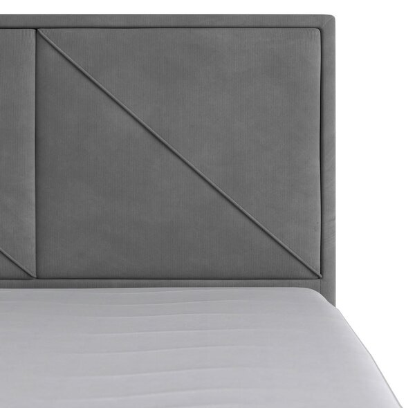 BOXSPRING POSTELJA 180 cm x 200 cm , leseni material svetlo siva