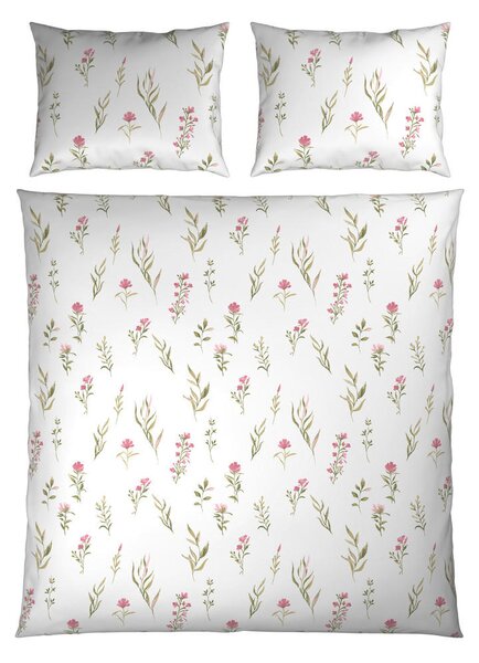 POSTELJNINA Mavie 200/200 cm saten roza, bela