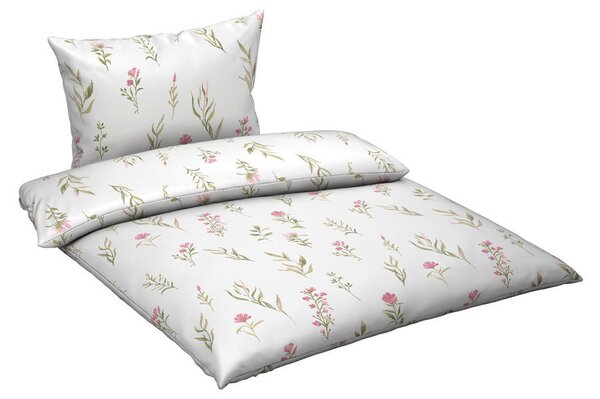 POSTELJNINA Mavie 200/200 cm saten roza, bela