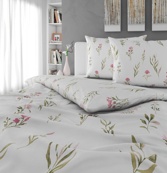 POSTELJNINA Mavie 200/200 cm saten roza, bela