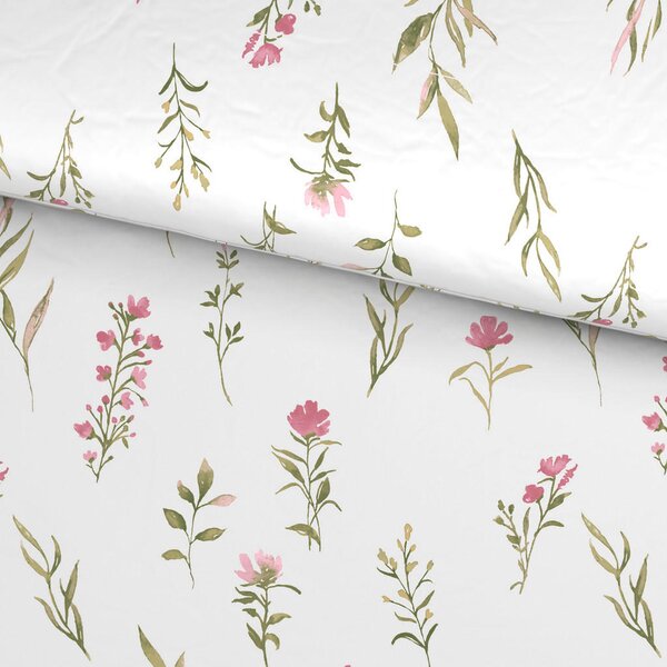 POSTELJNINA Mavie 140/200 cm saten roza, bela