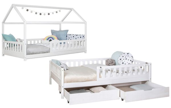 POSTELJA S PREDALOM 90 cm x 200 cm , bela