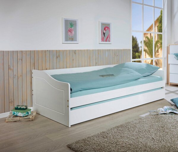 RAZTEGLJIVA POSTELJA 90 cm x 200 cm , bela