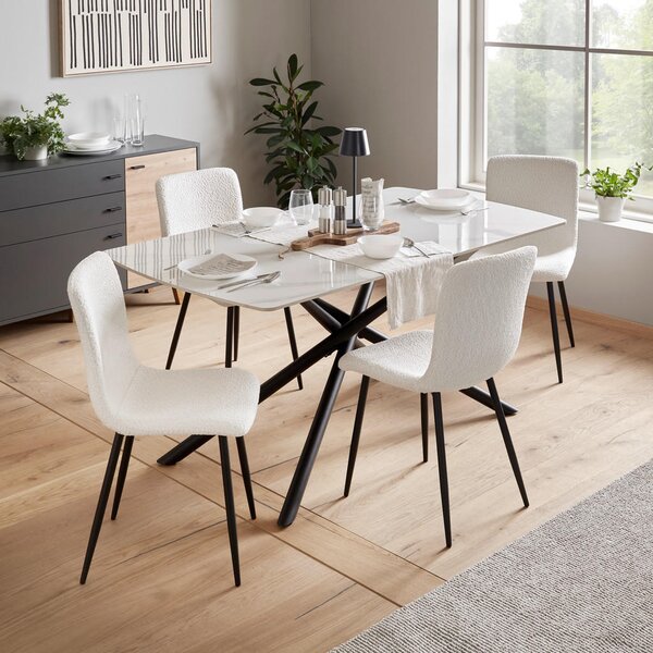 STOL, les, kovina, tekstil bela