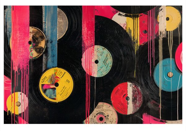 Slika street art vinilne plošče