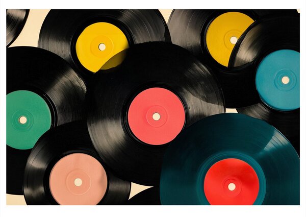 Slika glasbene retro vinilne plošče