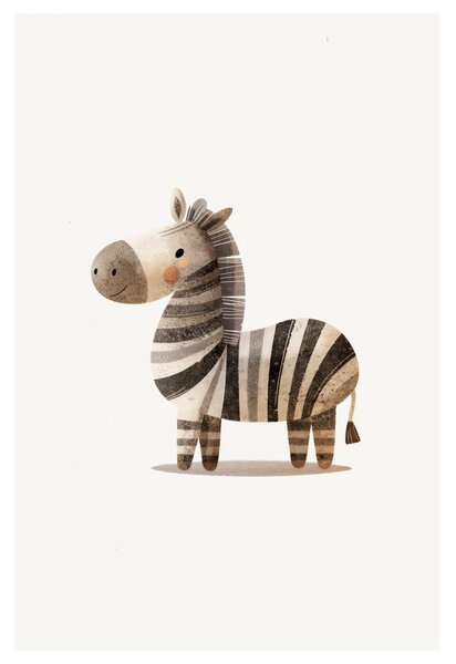 Slika prisrčna črtasta zebra
