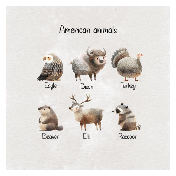 Slika ilustracija ameriških živali