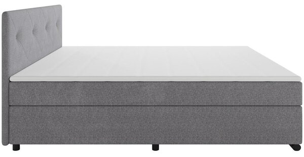 POSTELJA BOXSPRING 180 cm x 200 cm , les, tekstil, karton svetlo siva