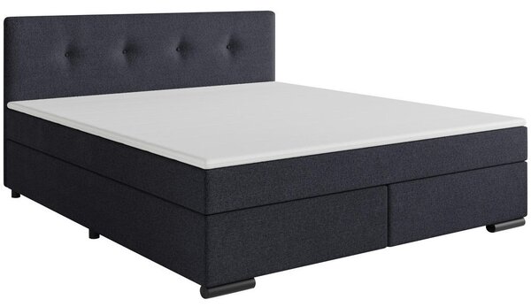 POSTELJA BOXSPRING 160 cm x 200 cm , les, tekstil, karton antracit