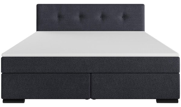 POSTELJA BOXSPRING 160 cm x 200 cm , les, tekstil, karton antracit