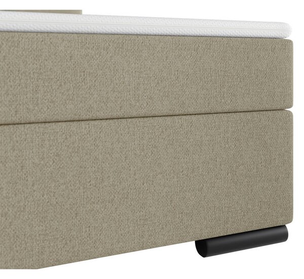 POSTELJA BOXSPRING 180 cm x 200 cm , les, tekstil, karton bež