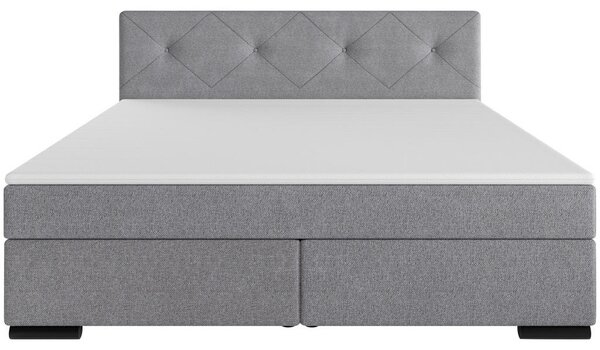 POSTELJA BOXSPRING 180 cm x 200 cm , les, tekstil, karton svetlo siva