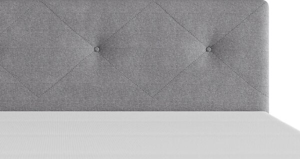 POSTELJA BOXSPRING 140 cm x 200 cm , les, tekstil, karton svetlo siva