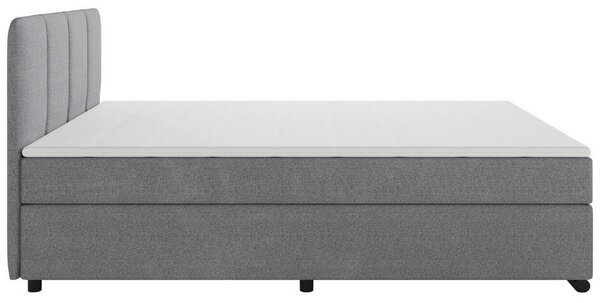 POSTELJA BOXSPRING 140 cm x 200 cm , les, tekstil, karton svetlo siva