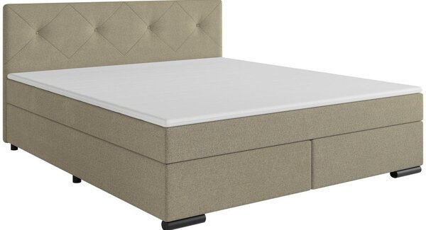 POSTELJA BOXSPRING 180 cm x 200 cm , les, tekstil, karton bež